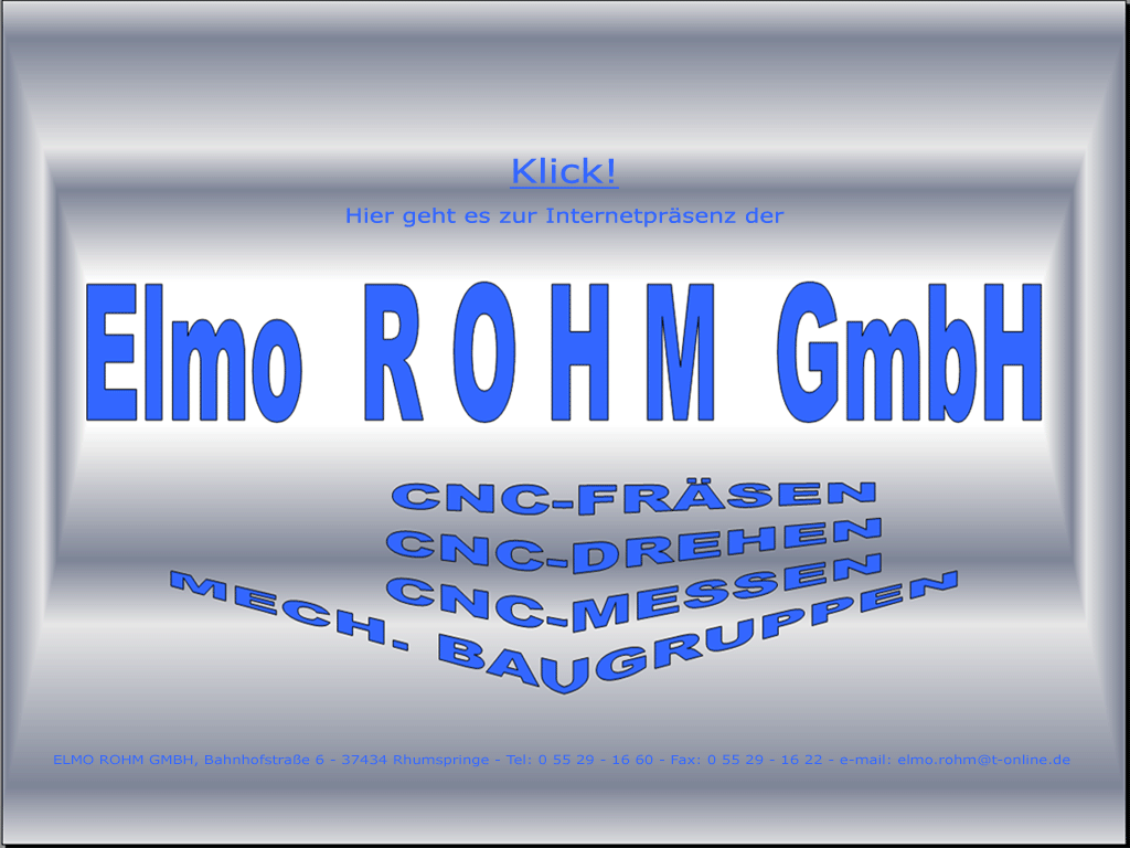 ELMO ROHM - CNC Fräsen, Drehen, Messen, Mechanische Bauteile, Rhumspringe, Göttingen
